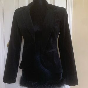 NWOT Mossimo  stretch extra small, black, black velour dress blazer.